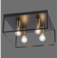 Leuchten Direkt FABIO Deckenleuchte Messing, Schwarz, 4-flammig -Bürolampen Verkäufe leuchten direkt fabio deckenleuchte 15817 60 3