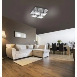 Leuchten Direkt KOVI Deckenleuchte LED Edelstahl, 4-flammig -Bürolampen Verkäufe leuchten direkt kovi deckenleuchte 11887 55 4