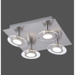 Leuchten Direkt LOLA-MIKE Deckenleuchte LED Edelstahl, 4-flammig, Fernbedienung, Farbwechsler -Bürolampen Verkäufe leuchten direkt lola mike deckenleuchte 12082 55 6