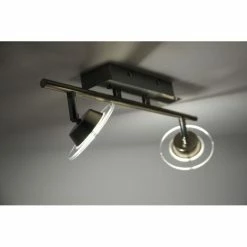 Leuchten Direkt LOLA-MIKE Deckenleuchte LED Edelstahl, 2-flammig, Fernbedienung, Farbwechsler -Bürolampen Verkäufe leuchten direkt lola mike deckenleuchte 12092 55 2