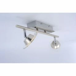 Leuchten Direkt LOLA-MIKE Deckenleuchte LED Edelstahl, 2-flammig, Fernbedienung, Farbwechsler -Bürolampen Verkäufe leuchten direkt lola mike deckenleuchte 12092 55 5