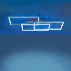 Leuchten Direkt LOLAsmart-MAXI Deckenleuchte LED Stahl gebürstet, 3-flammig, Fernbedienung, Farbwechsler -Bürolampen Verkäufe leuchten direkt lolasmart maxi deckenleuchte 16431 55 11