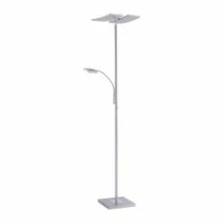 Leuchten Direkt Ls-RUBEN Stehleuchte LED Stahl gebürstet, 2-flammig, Fernbedienung, Farbwechsler -Bürolampen Verkäufe leuchten direkt ls ruben stehleuchte 11925 55 2