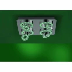 Leuchten Direkt Ls-TIM Deckenleuchte LED Chrom, 4-flammig, Fernbedienung, Farbwechsler -Bürolampen Verkäufe leuchten direkt ls tim deckenleuchte 14662 17 10