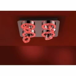 Leuchten Direkt Ls-TIM Deckenleuchte LED Chrom, 4-flammig, Fernbedienung, Farbwechsler -Bürolampen Verkäufe leuchten direkt ls tim deckenleuchte 14662 17 11