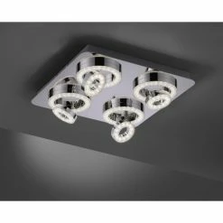 Leuchten Direkt Ls-TIM Deckenleuchte LED Chrom, 4-flammig, Fernbedienung, Farbwechsler -Bürolampen Verkäufe leuchten direkt ls tim deckenleuchte 14662 17 7