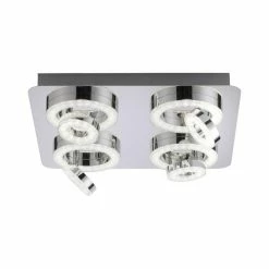 Leuchten Direkt Ls-TIM Deckenleuchte LED Chrom, 4-flammig, Fernbedienung, Farbwechsler -Bürolampen Verkäufe leuchten direkt ls tim deckenleuchte 14662 17 8