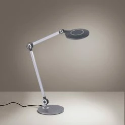 Leuchten Direkt NIKLAS Tischleuchte LED Schwarz, Silber, 1-flammig -Bürolampen Verkäufe leuchten direkt niklas tischleuchte 14418 18 5