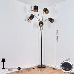 Hofstein Liared Stehleuchte Schwarz, 5-flammig -Bürolampen Verkäufe liared stehleuchte h3388006 3