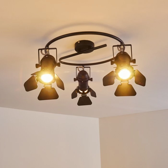 Hofstein Lichinga Deckenleuchte Schwarz, 3-flammig 13 Hofstein Lichinga Deckenleuchte Schwarz, 3-flammig – Bild 13