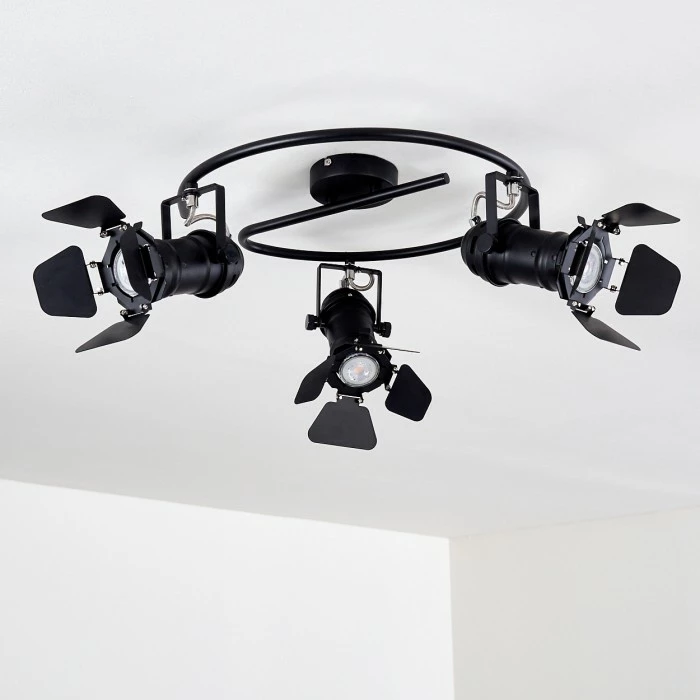 Hofstein Lichinga Deckenleuchte Schwarz, 3-flammig 16 Hofstein Lichinga Deckenleuchte Schwarz, 3-flammig – Bild 16