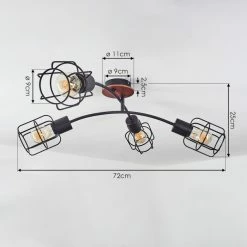 Hofstein Loedingen Deckenleuchte Schwarz, Naturfarben, 4-flammig -Bürolampen Verkäufe loedingen deckenleuchte h3442036 2