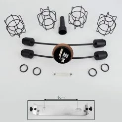 Hofstein Loedingen Deckenleuchte Schwarz, Naturfarben, 4-flammig -Bürolampen Verkäufe loedingen deckenleuchte h3442036 3