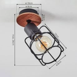 Hofstein Loedingen Deckenleuchte Schwarz, Holz dunkel, 1-flammig -Bürolampen Verkäufe loedingen deckenleuchte h3442425 3