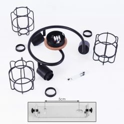 Hofstein Loedingen Deckenleuchte Schwarz, Holz dunkel, 3-flammig -Bürolampen Verkäufe loedingen deckenleuchte h3442975 4