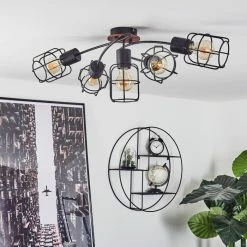 Hofstein Loedingen Deckenleuchte Schwarz, Braun, 5-flammig -Bürolampen Verkäufe loedingen deckenleuchte h3443323 9