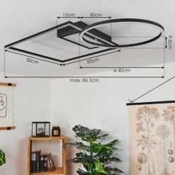 Hofstein Loftheim Deckenleuchte LED Chrom, Schwarz, Weiß, 1-flammig, Fernbedienung -Bürolampen Verkäufe loftheim deckenleuchte h3438176 3