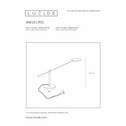 Lucide ANSELMO Schreibtischlampe LED Schwarz, 1-flammig -Bürolampen Verkäufe lucide anselmo schreibtischlampe 19666 09 30 8