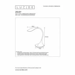 Lucide EMIL Büroleuchte LED Schwarz, 1-flammig -Bürolampen Verkäufe lucide emil bueroleuchte 18652 06 30 3