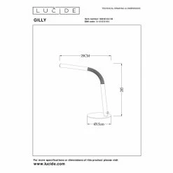 Lucide GILLY Schreibtischleuchte LED Schwarz, 1-flammig -Bürolampen Verkäufe lucide gilly schreibtischleuchte 36612 04 30 7