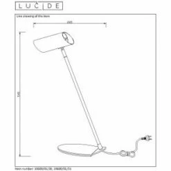 Lucide HESTER Schreibtischlampe Weiß, 1-flammig -Bürolampen Verkäufe lucide hester schreibtischlampe 19600 01 31 2