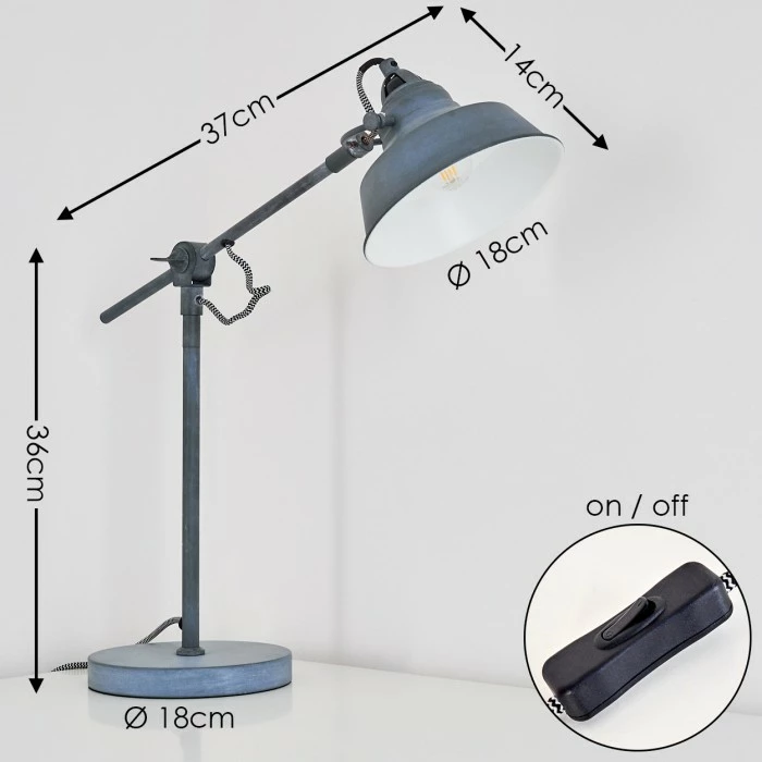 Hofstein Luven Tischleuchte Grau, 1-flammig 2 Hofstein Luven Tischleuchte Grau, 1-flammig – Bild 2