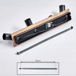 Hofstein Maidford Deckenleuchte Schwarz, Holz dunkel, 4-flammig -Bürolampen Verkäufe maidford deckenleuchte h3388105 4