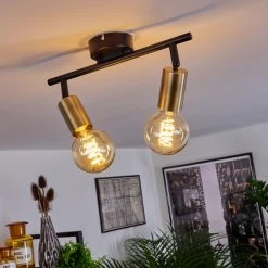 Hofstein Maidford Deckenleuchte Messing, Schwarz, 2-flammig -Bürolampen Verkäufe maidford deckenleuchte h3388129 10