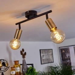 Hofstein Maidford Deckenleuchte Messing, Schwarz, 2-flammig -Bürolampen Verkäufe maidford deckenleuchte h3388129 8