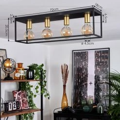 Hofstein Malao Deckenleuchte Messing, Schwarz, 4-flammig 14 Hofstein Malao Deckenleuchte Messing, Schwarz, 4-flammig -Bürolampen Verkäufe malao deckenleuchte h3019283 3