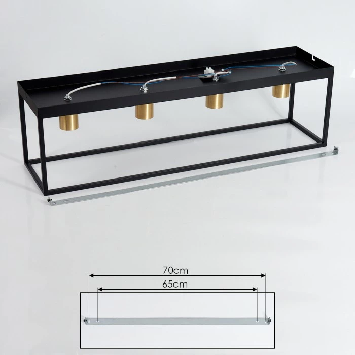 Hofstein Malao Deckenleuchte Messing, Schwarz, 4-flammig 5 Hofstein Malao Deckenleuchte Messing, Schwarz, 4-flammig – Bild 5