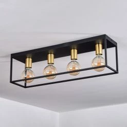 Hofstein Malao Deckenleuchte Messing, Schwarz, 4-flammig 18 Hofstein Malao Deckenleuchte Messing, Schwarz, 4-flammig -Bürolampen Verkäufe malao deckenleuchte h3019283 7