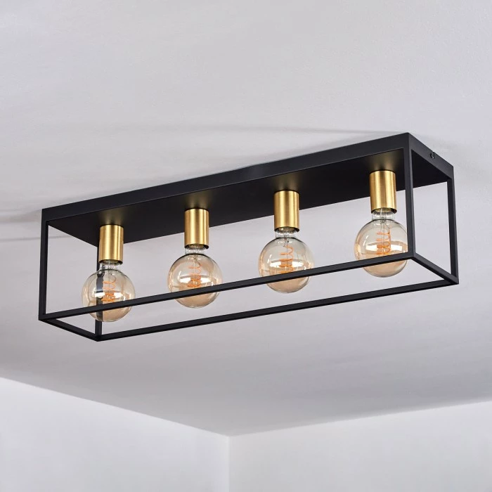 Hofstein Malao Deckenleuchte Messing, Schwarz, 4-flammig 8 Hofstein Malao Deckenleuchte Messing, Schwarz, 4-flammig – Bild 8