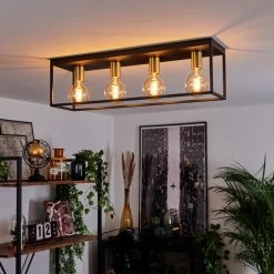 Hofstein Malao Deckenleuchte Messing, Schwarz, 4-flammig 19 Hofstein Malao Deckenleuchte Messing, Schwarz, 4-flammig -Bürolampen Verkäufe malao deckenleuchte h3019283 8