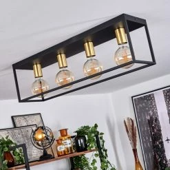 Hofstein Malao Deckenleuchte Messing, Schwarz, 4-flammig 20 Hofstein Malao Deckenleuchte Messing, Schwarz, 4-flammig -Bürolampen Verkäufe malao deckenleuchte h3019283 9