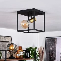 Hofstein Malao Deckenleuchte Messing, Schwarz, 1-flammig -Bürolampen Verkäufe malao deckenleuchte h3019306 10