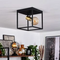 Hofstein Malao Deckenleuchte Messing, Schwarz, 1-flammig -Bürolampen Verkäufe malao deckenleuchte h3019306 11