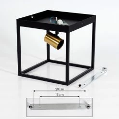 Hofstein Malao Deckenleuchte Messing, Schwarz, 1-flammig -Bürolampen Verkäufe malao deckenleuchte h3019306 5