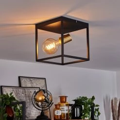 Hofstein Malao Deckenleuchte Messing, Schwarz, 1-flammig -Bürolampen Verkäufe malao deckenleuchte h3019306 7