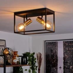 Hofstein Malao Deckenleuchte Messing, Schwarz, 2-flammig -Bürolampen Verkäufe malao deckenleuchte h3019313 6