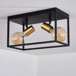 Hofstein Malao Deckenleuchte Messing, Schwarz, 2-flammig -Bürolampen Verkäufe malao deckenleuchte h3019313 7