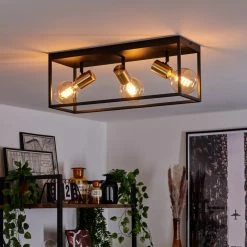 Hofstein Malao Deckenleuchte Messing, Schwarz, 3-flammig -Bürolampen Verkäufe malao deckenleuchte h3019320 6