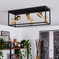 Hofstein Malao Deckenleuchte Messing, Schwarz, 3-flammig -Bürolampen Verkäufe malao deckenleuchte h3019320 9