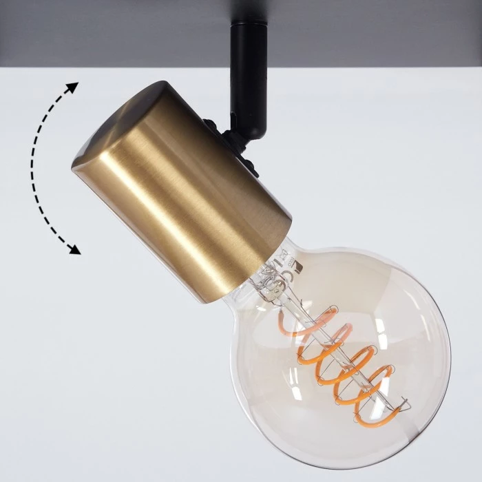 Hofstein Malao Deckenleuchte Messing, Schwarz, 4-flammig 6 Hofstein Malao Deckenleuchte Messing, Schwarz, 4-flammig – Bild 6