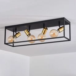 Hofstein Malao Deckenleuchte Messing, Schwarz, 4-flammig 17 Hofstein Malao Deckenleuchte Messing, Schwarz, 4-flammig -Bürolampen Verkäufe malao deckenleuchte h3019337 7