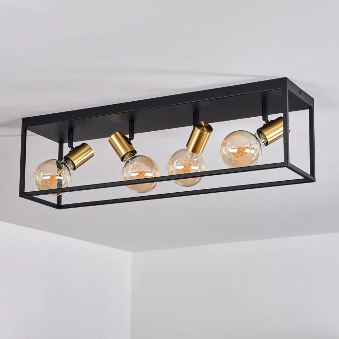 Hofstein Malao Deckenleuchte Messing, Schwarz, 4-flammig 8 Hofstein Malao Deckenleuchte Messing, Schwarz, 4-flammig – Bild 8