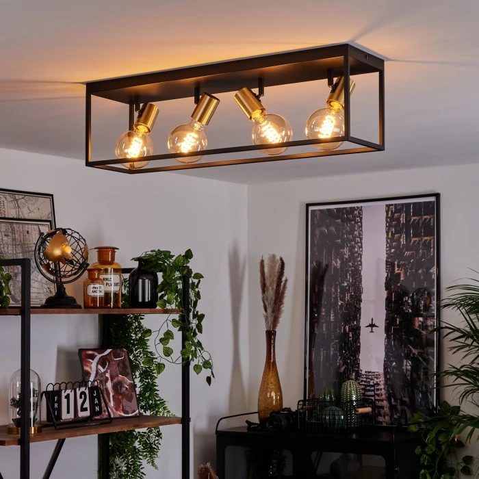 Hofstein Malao Deckenleuchte Messing, Schwarz, 4-flammig 9 Hofstein Malao Deckenleuchte Messing, Schwarz, 4-flammig – Bild 9