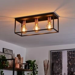 Hofstein Malao Deckenleuchte Schwarz, Roségold, 3-flammig -Bürolampen Verkäufe malao deckenleuchte h3019382 8