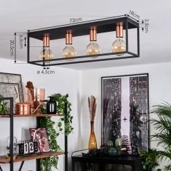 Hofstein Malao Deckenleuchte Schwarz, Roségold, 4-flammig -Bürolampen Verkäufe malao deckenleuchte h3019399 2