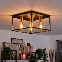 Hofstein Malao Deckenleuchte Schwarz, Roségold, 4-flammig -Bürolampen Verkäufe malao deckenleuchte h3019405 8